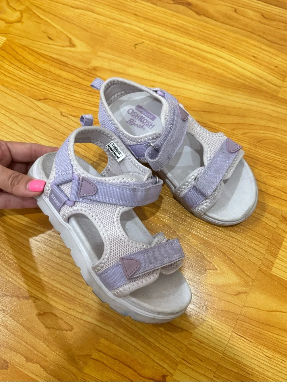 OshKosh B'gosh Lilac and White Kids Adjustable Sandals
